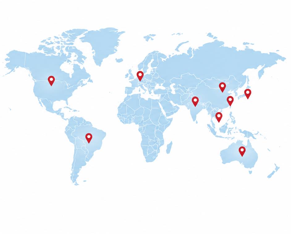 World map showing Beta Computronics international customer presence