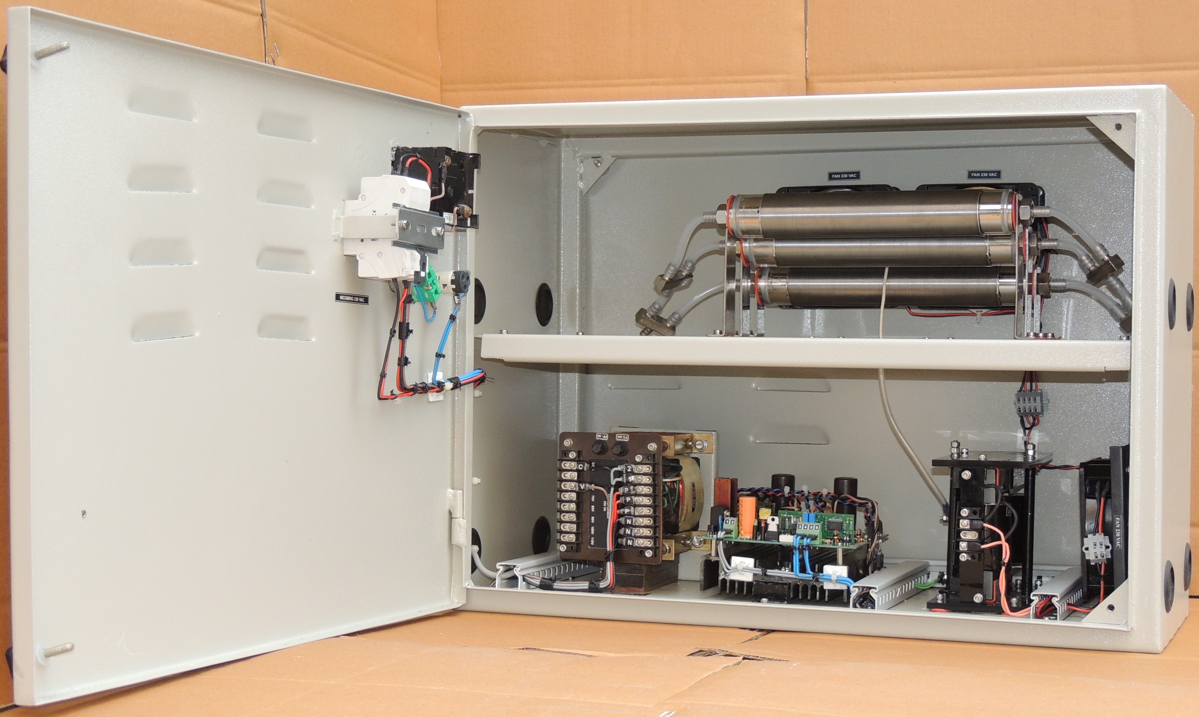 Ozone Generator MS Panel 100 to 300VA, door open